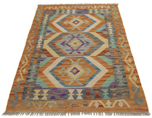 Lade das Bild in den Galerie-Viewer, 123X82 CM Kilim Autentico Originale Fatto a Mano Facile da Pulire Stile Tribali
