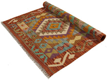 Carica l'immagine nel visualizzatore di Gallery, 125x80 CM Kilim Autentico Originale Fatto a Mano Facile da Pulire Stile Rustico
