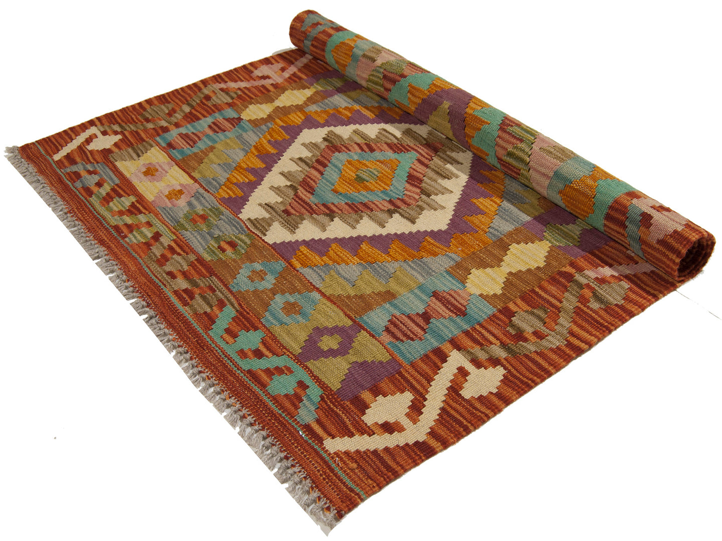 125x80 CM Kilim Autentico Originale Fatto a Mano Facile da Pulire Stile Rustico