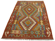 Carica l&#39;immagine nel visualizzatore di Gallery, 125x80 CM Kilim Autentico Originale Fatto a Mano Facile da Pulire Stile Rustico
