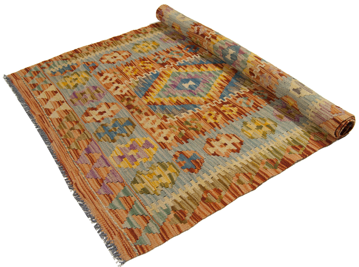 112X80 CM Kilim Autentico Originale Fatto a Mano Facile da Pulire Stile -Rustico