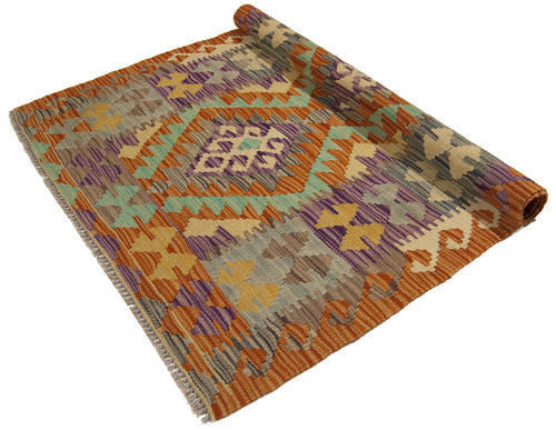 120X83 CM Kilim Autentico Originale Fatto a Mano Facile da Pulire -Stile Rustico