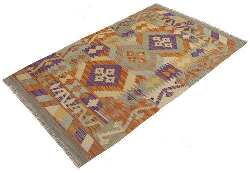 125x78 CM Kilim Autentico Originale Fatto a Mano Facile da Pulire -Stile Rustico