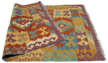 Carica l'immagine nel visualizzatore di Gallery, 123X80 CM Kilim Autentico Originale Fatto a Mano Facile da Pulire Stile Rustico
