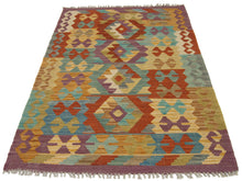Carica l'immagine nel visualizzatore di Gallery, 123X80 CM Kilim Autentico Originale Fatto a Mano Facile da Pulire Stile Rustico
