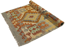 Carica l'immagine nel visualizzatore di Gallery, 120x75 CM Kilim Autentico Originale Fatto a Mano Facile da Pulire Stile Rustico
