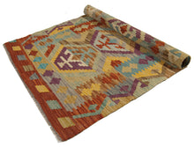 Load image into Gallery viewer, 125X83 CM Kilim Autentico Originale Fatto a Mano Facile da Pulire Stile Rustico
