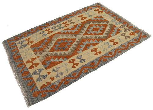 118X77 CM Kilim Autentico Originale Fatto a Mano Facile da Pulire Stile Rustico