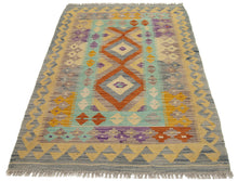 Lade das Bild in den Galerie-Viewer, 130x83 CM Kilim Autentico Originale Fatto a Mano Facile da Pulire Stile Rustico
