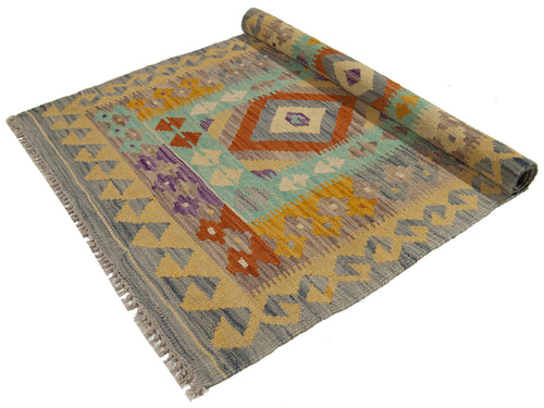 130x83 CM Kilim Autentico Originale Fatto a Mano Facile da Pulire Stile Rustico