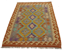 Lade das Bild in den Galerie-Viewer, 115x80 CM Kilim Autentico Originale Fatto a Mano Facile da Pulire Stile Rustico
