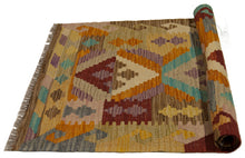 Carica l'immagine nel visualizzatore di Gallery, 126x77 CM Autentio kilim originale fatto a mano Stile classico - Facile da pulire
