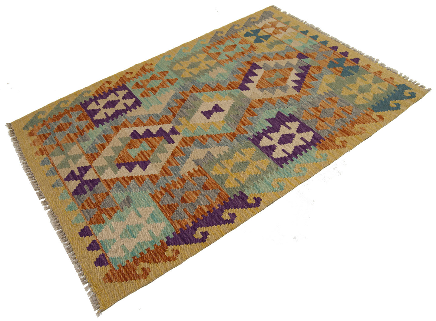 123x84 CM Autentio kilim originale fatto a mano Stile classico - Facile da pulire