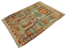 Carica l'immagine nel visualizzatore di Gallery, 114x85 CM Autentio kilim originale fatto a mano Stile classico - Facile da pulire
