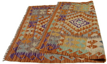 Carica l'immagine nel visualizzatore di Gallery, 123x85 CM Autentio kilim originale fatto a mano Stile classico - Facile da pulire
