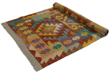 Carica l'immagine nel visualizzatore di Gallery, 130x77 CM Autentio kilim originale fatto a mano Stile classico - Facile da pulire
