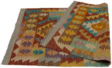 Carica l'immagine nel visualizzatore di Gallery, 130x77 CM Autentio kilim originale fatto a mano Stile classico - Facile da pulire
