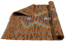 Carica l'immagine nel visualizzatore di Gallery, 92x63 CM Autentio kilim originale fatto a mano Stile classico - Facile da pulire
