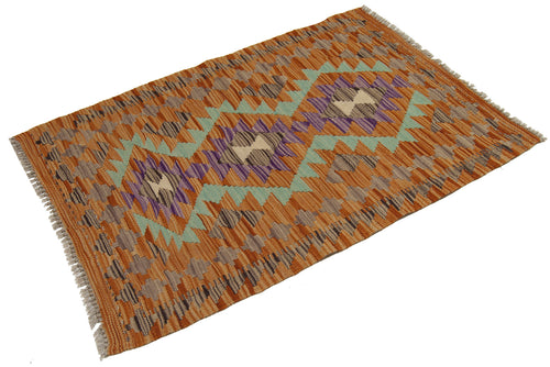 92x63 CM Autentio kilim originale fatto a mano Stile classico - Facile da pulire