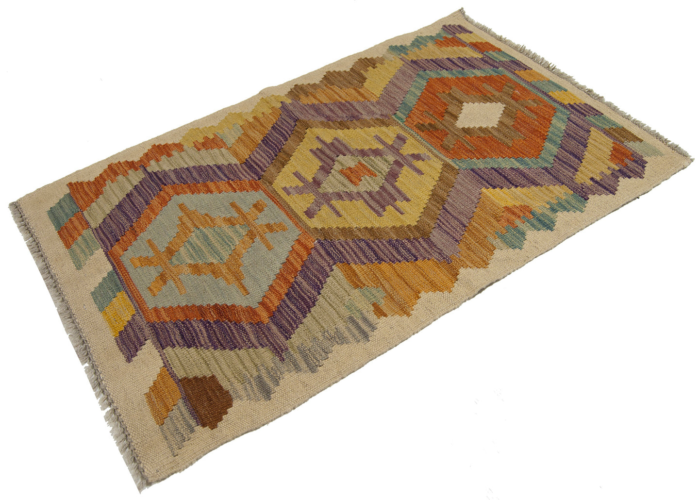 92x57 CM Autentio kilim originale fatto a mano Stile classico - Facile da pulire