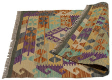 Carica l'immagine nel visualizzatore di Gallery, 88x65 CM Autentio kilim originale fatto a mano Stile classico - Facile da pulire
