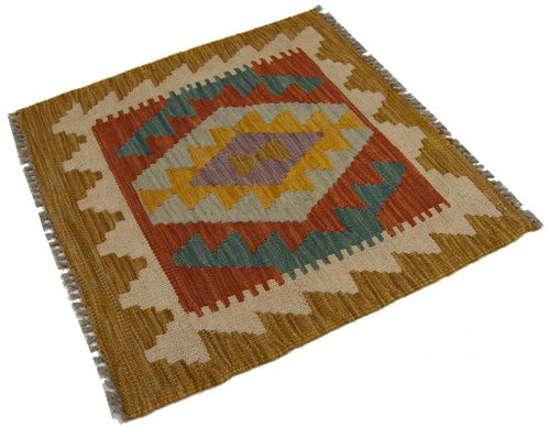 57x57 CM Autentio kilim originale fatto a mano Stile classico - Facile da pulire