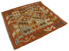 Lade das Bild in den Galerie-Viewer, 77x76 CM Autentio kilim originale fatto a mano Stile classico - Facile da pulire
