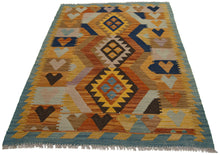 Carica l'immagine nel visualizzatore di Gallery, 153x102 CM Autentio kilim originale fatto a mano Stile classico - Facile da pulire
