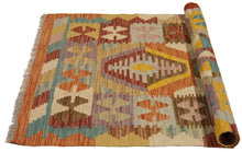Carica l'immagine nel visualizzatore di Gallery, 120x80 CM Autentio kilim originale fatto a mano Stile classico - Facile da pulire
