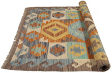 Carica l&#39;immagine nel visualizzatore di Gallery, 125x83 CM Autentio kilim originale fatto a mano Stile classico - Facile da pulire
