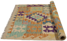 Carica l'immagine nel visualizzatore di Gallery, 125x80 CM Autentio kilim originale fatto a mano Stile classico - Facile da pulire
