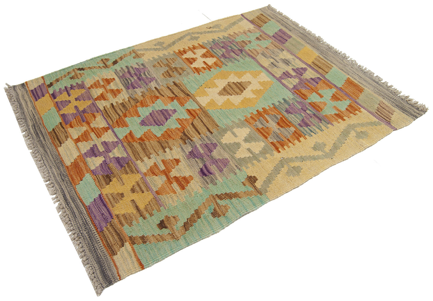 92x74 CM Autentio kilim originale fatto a mano Stile classico - Facile da pulire