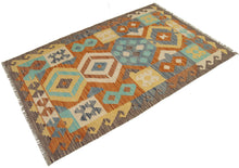 Carica l'immagine nel visualizzatore di Gallery, 125x80 CM Autentio kilim originale fatto a mano Stile classico - Facile da pulire
