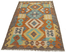 Carica l'immagine nel visualizzatore di Gallery, 125x80 CM Autentio kilim originale fatto a mano Stile classico - Facile da pulire
