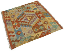 Carica l&#39;immagine nel visualizzatore di Gallery, 87x87 CM Autentio kilim originale fatto a mano Stile classico - Facile da pulire
