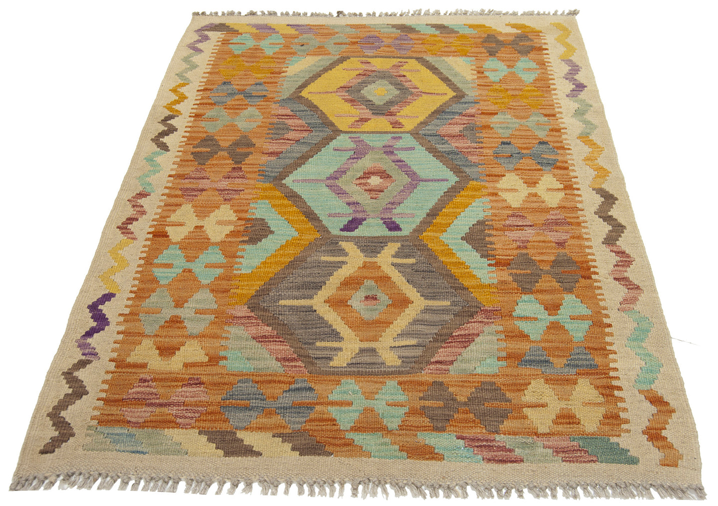 117x85  CM Autentio kilim originale fatto a mano Stile classico - Facile da pulire