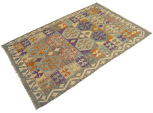 Carica l'immagine nel visualizzatore di Gallery, 160x100 CM Autentio kilim originale fatto a mano Stile classico - Facile da pulire
