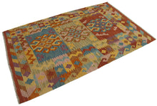 Load image into Gallery viewer, 150x102 CM Autentio kilim originale fatto a mano Stile classico - Facile da pulire
