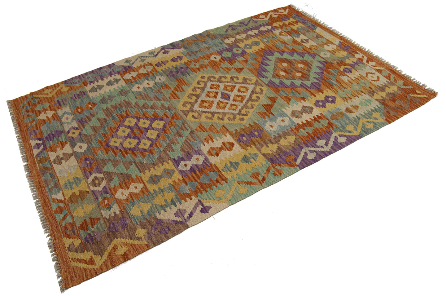 160x102 CM Autentio kilim originale fatto a mano Stile classico Facile da pulire