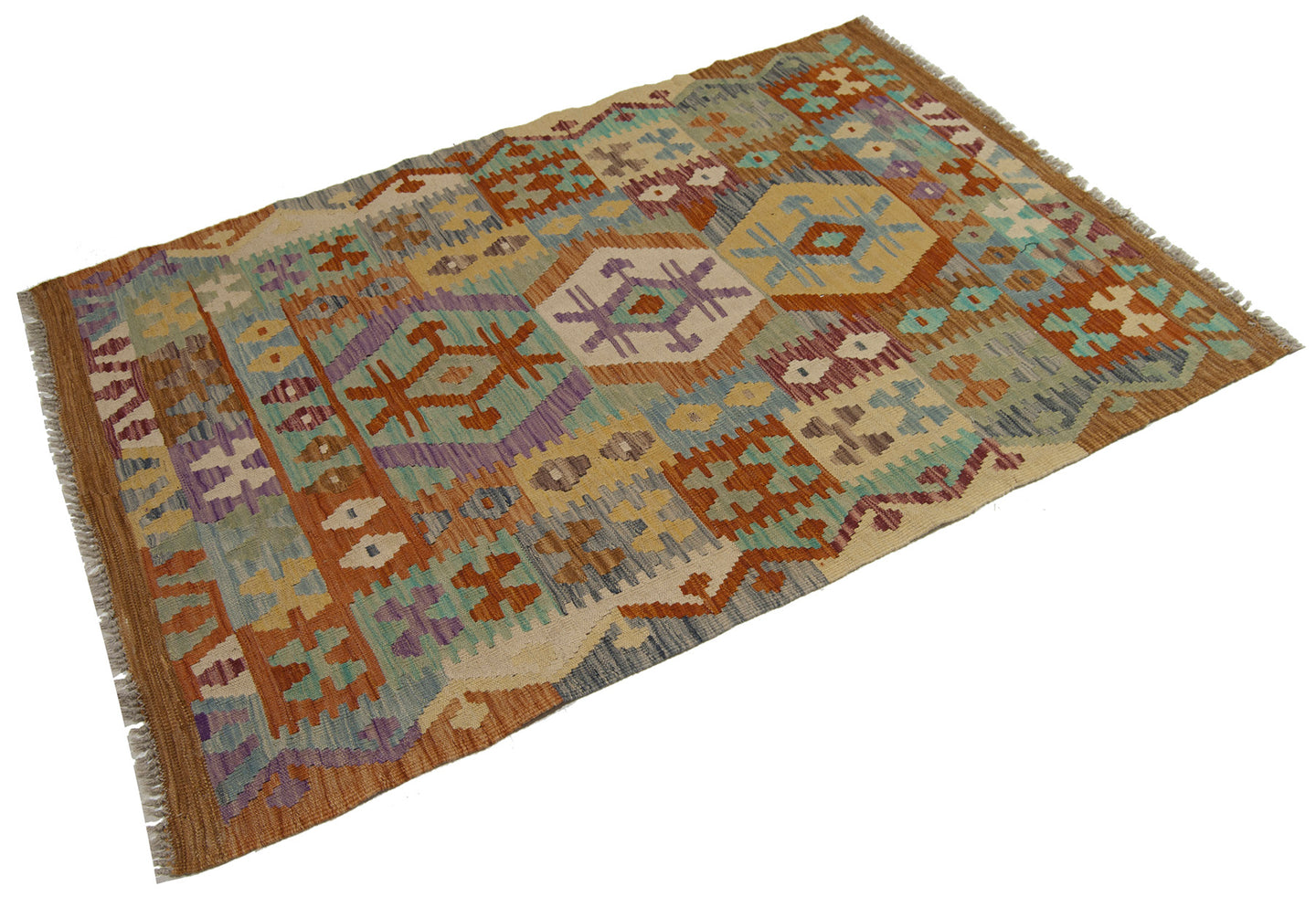 147x103 CM Autentio kilim originale fatto a mano Stile classico Facile da pulire