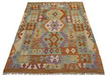 Carica l'immagine nel visualizzatore di Gallery, 147x103 CM Autentio kilim originale fatto a mano Stile classico Facile da pulire
