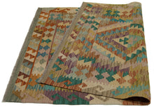 Carica l'immagine nel visualizzatore di Gallery, 150x105 CM Autentio kilim originale fatto a mano Stile classico Facile da pulire
