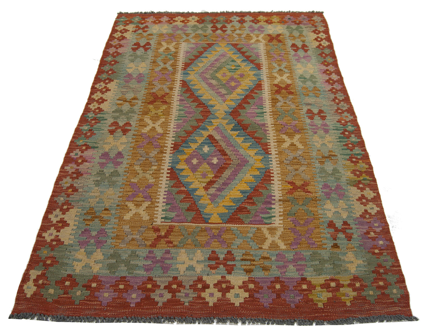 156x97 CM Autentio kilim originale fatto a mano Stile classico Facile da pulire