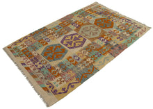 Carica l'immagine nel visualizzatore di Gallery, 150x100 CM Autentio kilim originale fatto a mano Stile classico - Facile da pulire
