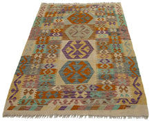 Carica l'immagine nel visualizzatore di Gallery, 150x100 CM Autentio kilim originale fatto a mano Stile classico - Facile da pulire
