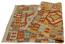 Lade das Bild in den Galerie-Viewer, 145x102 CM Autentio kilim originale fatto a mano Stile classico Facile da pulire
