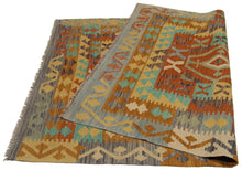 Carica l'immagine nel visualizzatore di Gallery, 160x105 CM Autentio kilim originale fatto a mano Stile classico Facile da pulire
