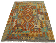 Carica l'immagine nel visualizzatore di Gallery, 160x105 CM Autentio kilim originale fatto a mano Stile classico Facile da pulire
