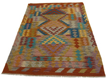 Carica l'immagine nel visualizzatore di Gallery, 145x100 CM Autentio kilim originale fatto a mano Stile classico Facile da pulire
