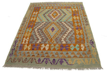 Lade das Bild in den Galerie-Viewer, 147x105 CM Autentio kilim originale fatto a mano Stile classico Facile da pulire
